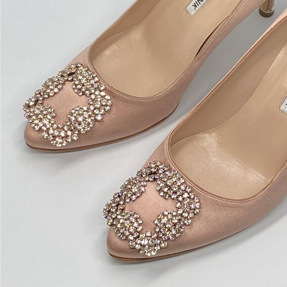 Manolo Blahnik Hangisi 70 Embellished Satin Pumps size 36 - Picture 7 of 13